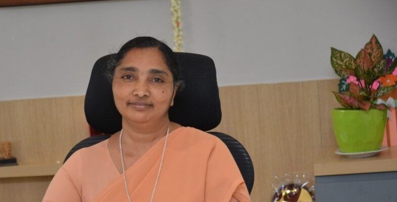 Principal with students